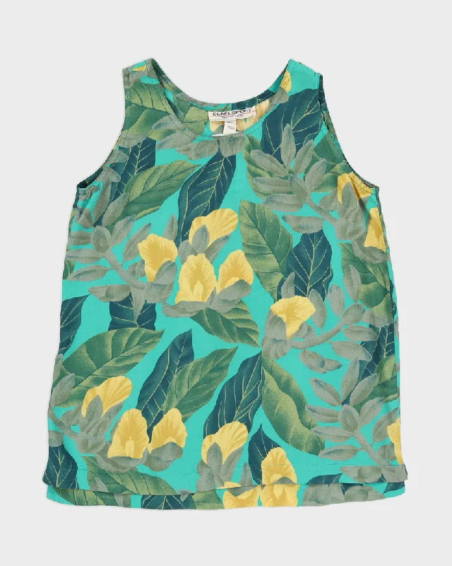 Limited Quantity Green Floral Sleeveless Top - S