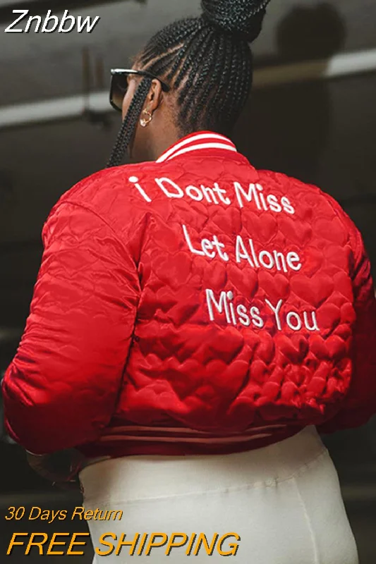 Seasonal Clearance Znbbw Letter Embroidered Back Cropped Baseball Jackets Women Stand Collar Single Breasted Winter Quilted Coats Streetwear Seasonal Clearance Znbbw Letter Embroidered Back Cropped Baseball Jackets Women Stand Collar Single Breasted Winter Quilted Coats Streetwear