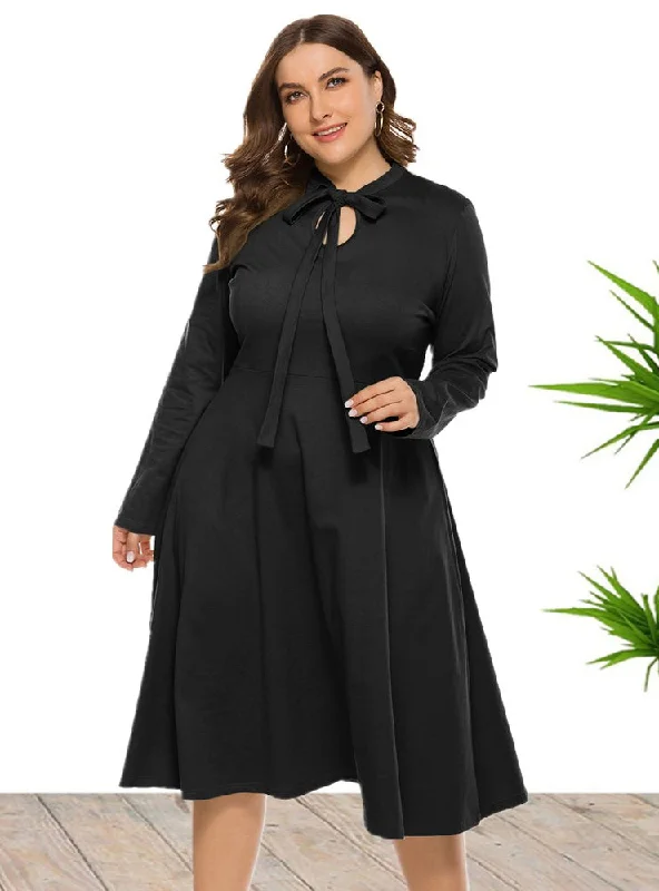 Act Now Round Neck Knit Big Swing Dress