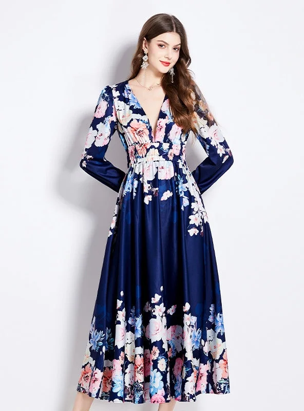 Reduced Prices Retro Palace V-neck Slim Dress