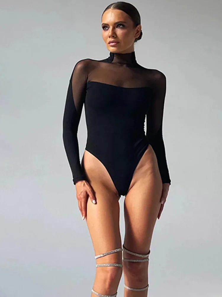 Limited Time Discount Women's Mesh Bodysuit Long Sleeve Seductive Bodycon