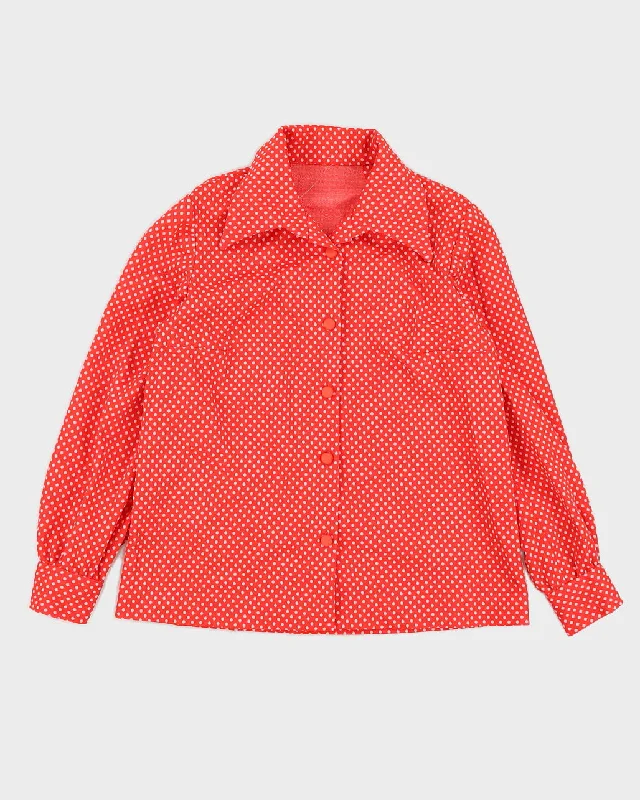 Special Discount Vintage 1970s Red Polka Dot Blouse - S