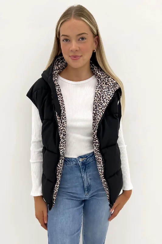 Discount Deals Sports Leopard Vest Black