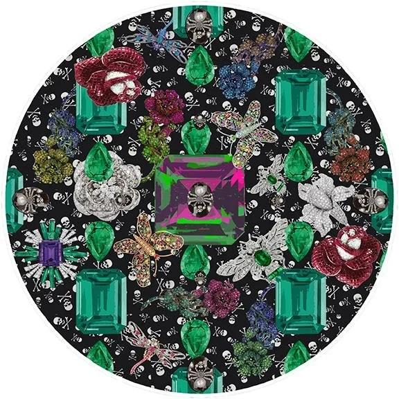 Weekend Flash Sale Jewel Box Emeralds Skulls Black 16" Round Pebble Placemat Set of 4 Weekend Flash Sale Jewel Box Emeralds Skulls Black 16" Round Pebble Placemat Set of 4