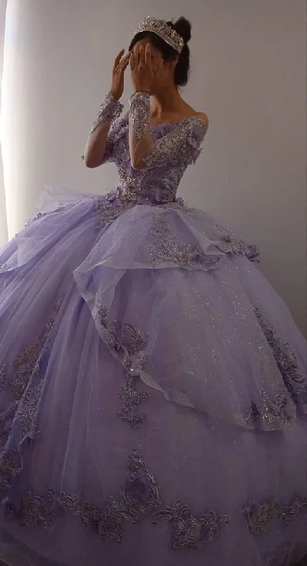 Huge Discounts Glitter Purple Princess Dress,Quinceanera Dress, Sweet 16 Dress