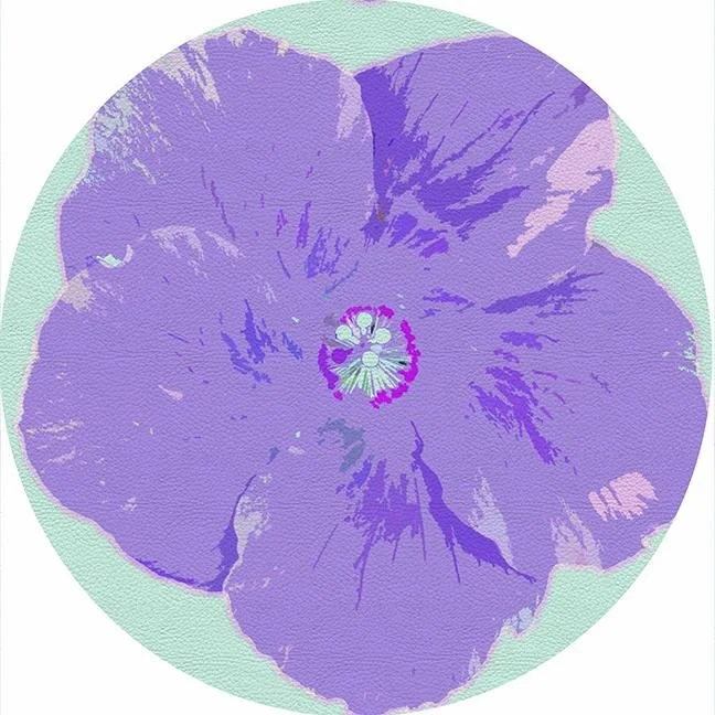 Seasonal Sale Hibiscus Wander 16" Round Pebble Placemat Set of 4