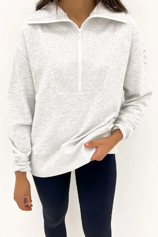 Year-End Clearance Nova Half Zip Sweater Grey Marle