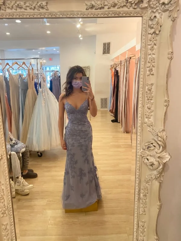 Exclusive Savings Elegant Mermaid Spaghetti Straps Lace Prom Dress,Charming Evening Dress