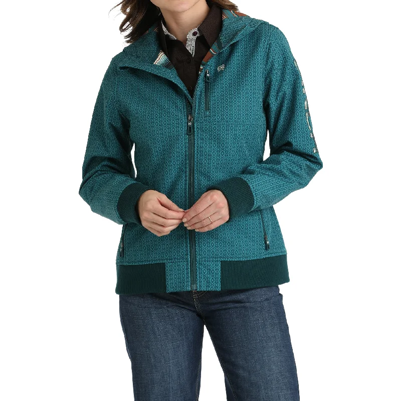 Referral Discount Cinch Ladies Bonded Textured Teal Hooded Jacket MAJ9899001