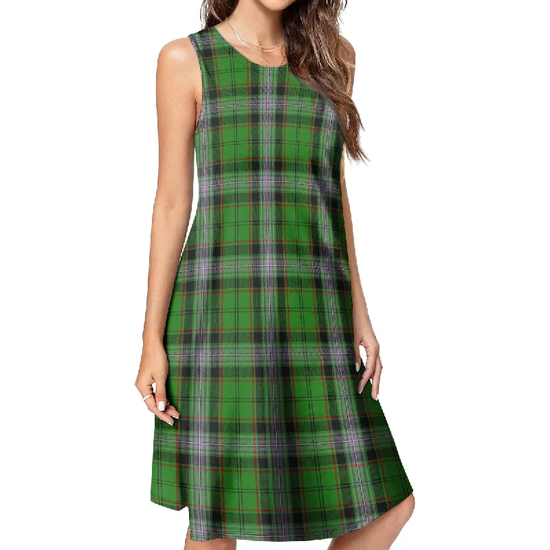 Price Drop Moss Tartan Womens Casual Dresses