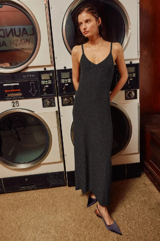 TIME-Limited Offer Metallic Knit Camisole Midi Dress
