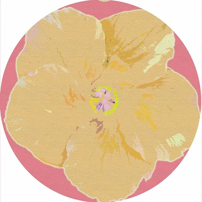 Best Seller Hibiscus Pink 16" Round Pebble Placemat Set of 4
