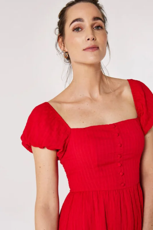 Take Advantage Self Check Tiered Maxi Dress