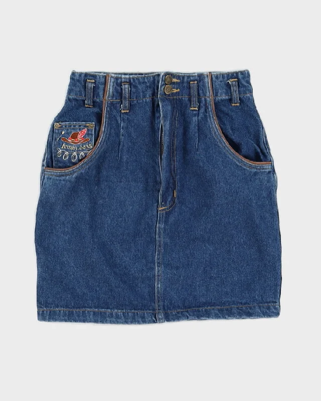 Deal Frenzy Y2K 00s Denim Cow Boy Hat Mini Skirt - S