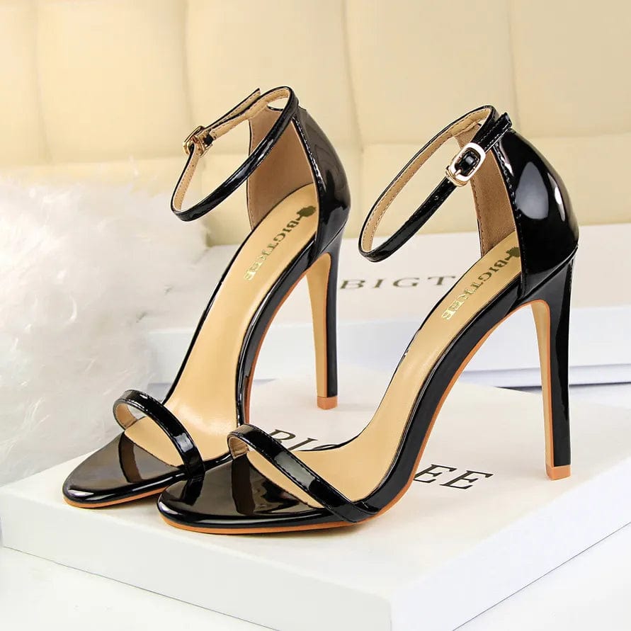 Buy Now Gladiator Platform Strap Glossy Leather Women's 8cm or 11cm High Heel Shoes