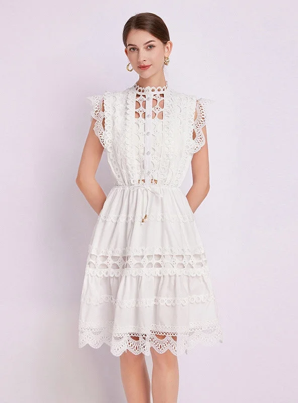 Overstock Solid Color Fashion Sleeveless Short Dress