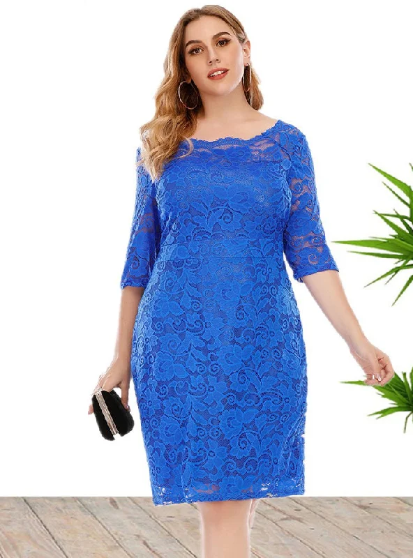 Price Buster Short Sleeve Lace Medium Short Dress