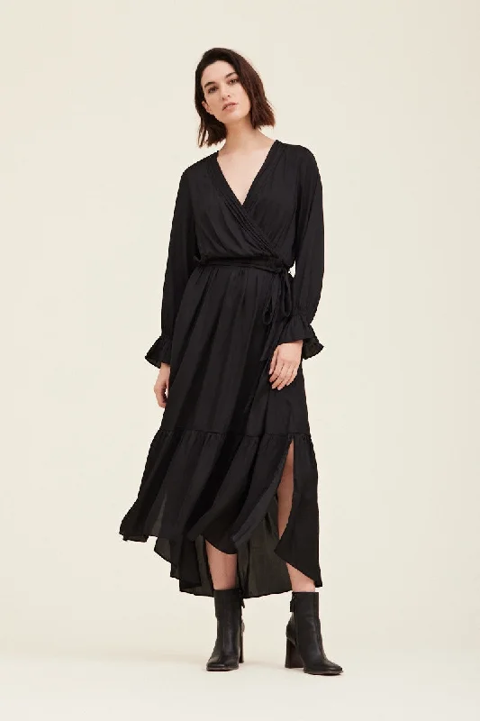 Discount Deals Solid Satin Midi
