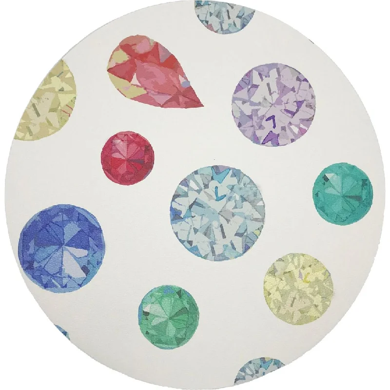 Special Buy Jewel White 16" Round Pebble Placemats, Set Of 4