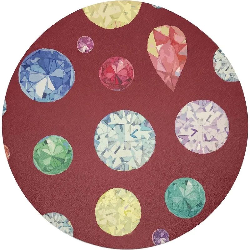 Loyalty Reward Jewel Red 16" Round Pebble Placemats, Set Of 4